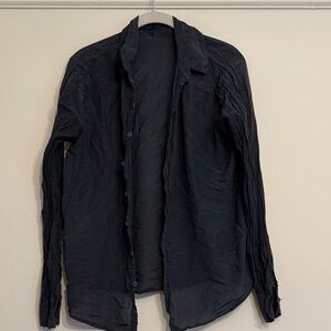 CP Shades Silk Cotton Blend Button Down Top Small